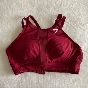 Red High Neck Gymshark Training Bra